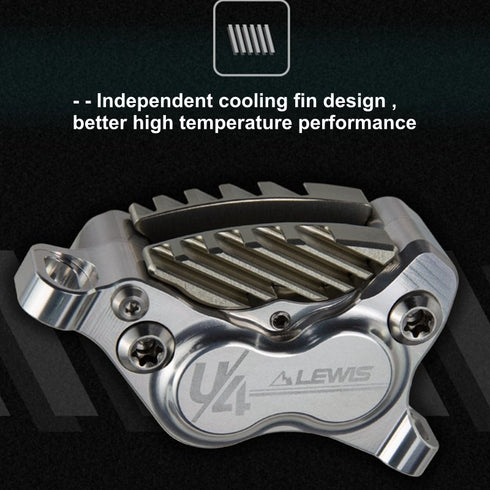 Lewis LHP-U4 Axial Cylinder 4 Pistons Hydraulic Disc Brake With Cooling Fins